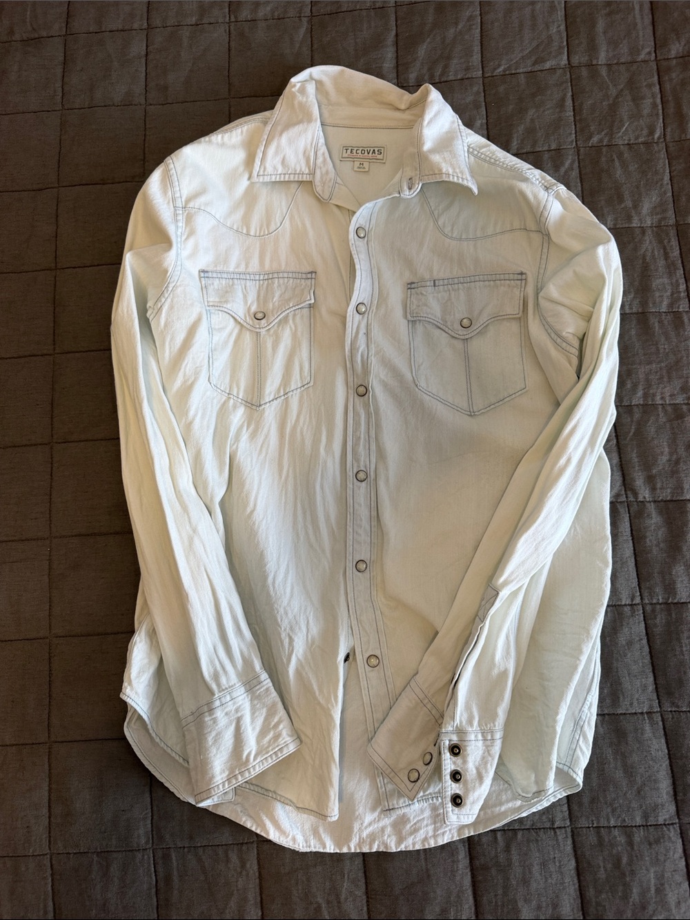 Tecovas Men's Cream Western Pearl Snap Shirt